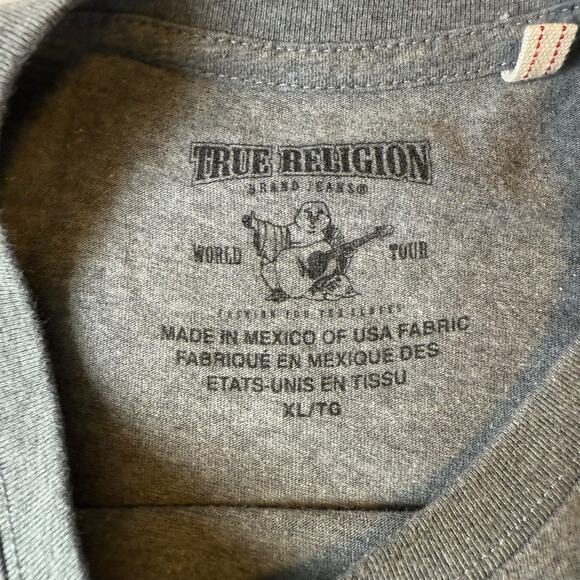 True Religion Trading Co Logo Short Sleeve T-shirt Gray Men's XL - Picture 4 of 6